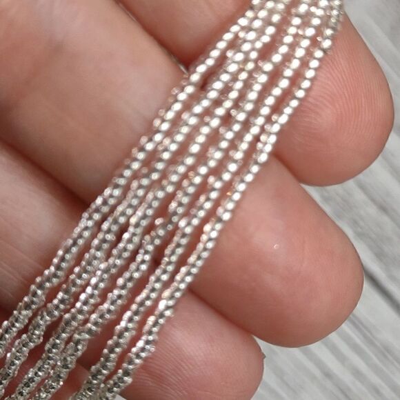 Puff Heart Necklace with Seed Beaded Chain.  B1 - Picture 4 of 8